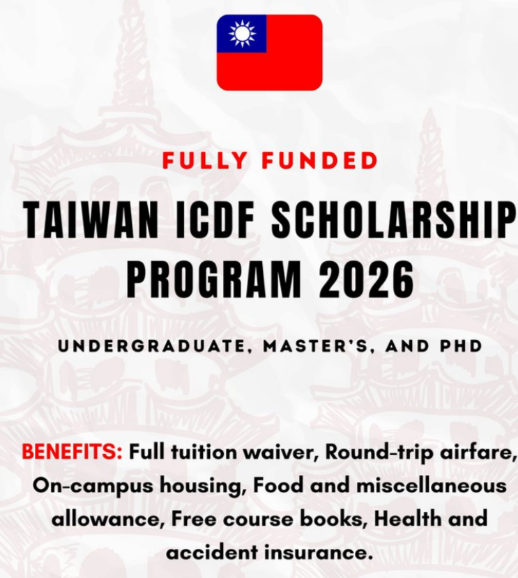 Taiwan ICDF Scholarship Program 2026 | Fully Funded | Study in Taiwan