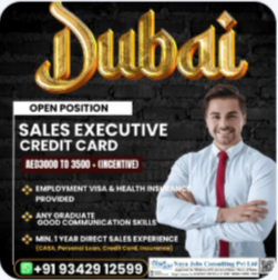 URGENT HIRING – SALES EXECUTIVE (BANKING SALES) Location: Dubai, UAE
