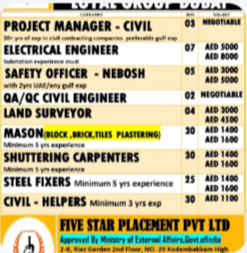 URGENT REQUIREMENT FOR DUBAI