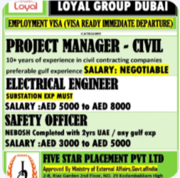 URGENT REQUIREMENT FOR DUBAI
