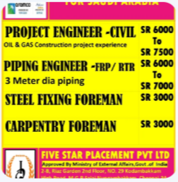 URGENT REQUIREMENT FOR SAUDI ARABIA