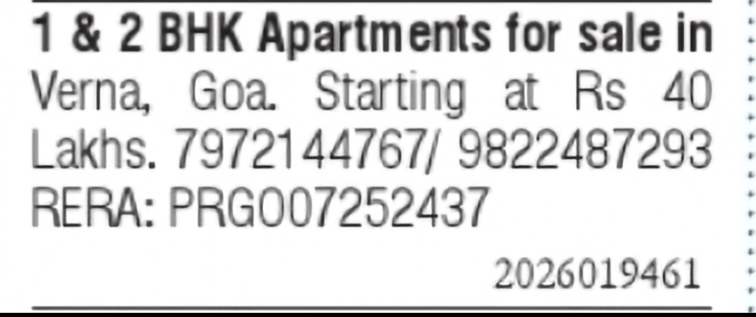 1 & 2 BHK Apartments for Sale – Verna