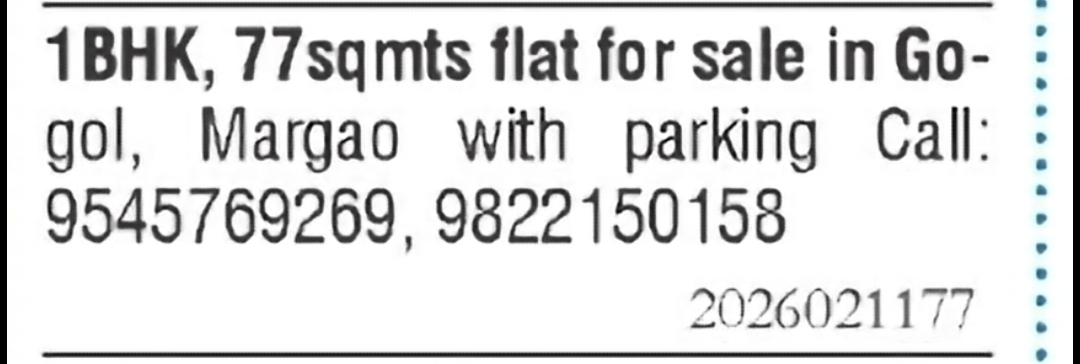 1 BHK Flat for Sale