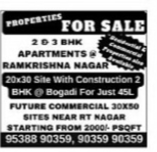 2 & 3 BHK Apartments and Residential Sites for Sale