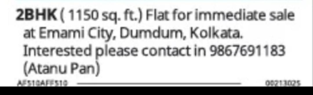 2 BHK Flat for Immediate Sale – Emami City, Dum Dum