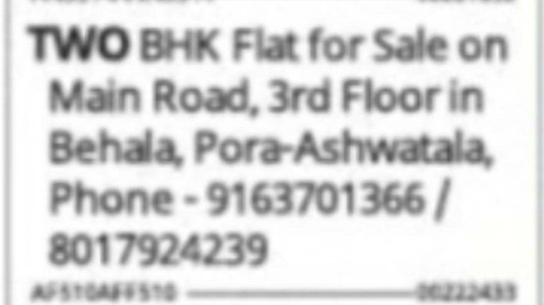 2BHK Flat for Sale – Behala