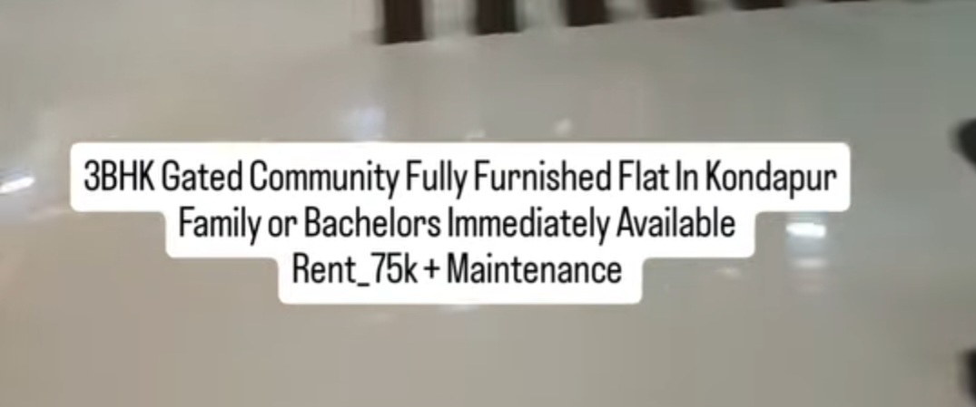 3BHK Fully Furnished Flat for Rent in Kondapur (Gated Community)