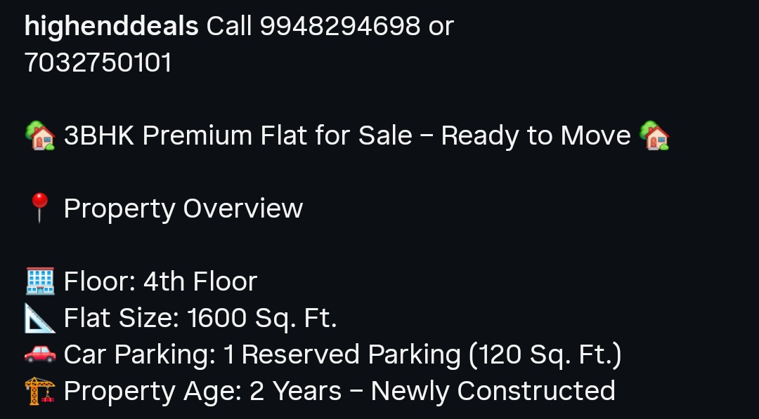 3BHK Premium Flat for Sale – Ready to Move