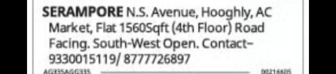 4 BHK Flat for Sale at Serampore, Hooghly