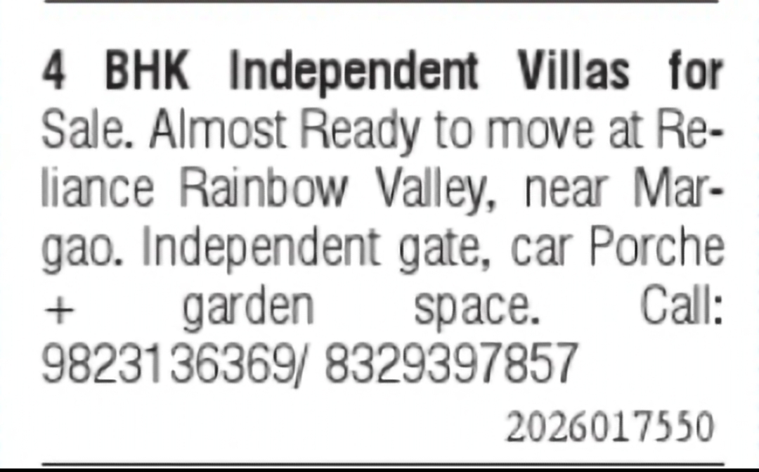 4 BHK Independent Villas for Sale Near Margao