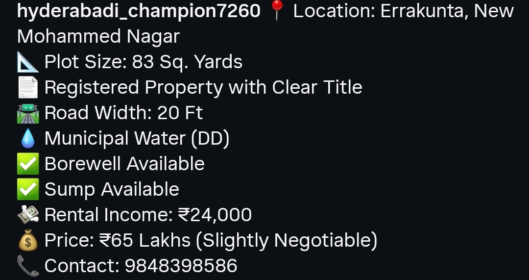 83 Sq. Yards House for Sale in Mohammed Nagar