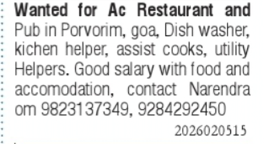 AC Restaurant & Pub Hiring