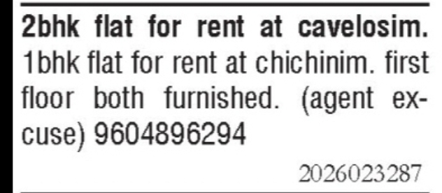 ACC AVAILABLE – Furnished 2 BHK & 1 BHK Flats for Rent