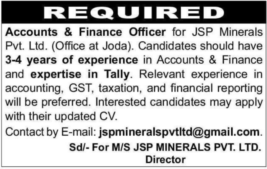 ACCOUNTS & FINANCE OFFICER