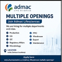 Admac Lifesciences – Multiple Openings