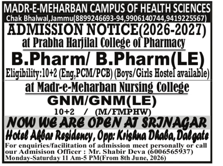 ADMISSION OPEN 2026–2027