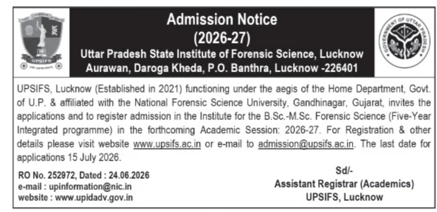 Admission Open | B.Sc.–M.Sc. Forensic Science (Integrated) 2026–27
