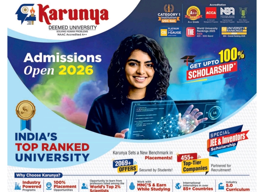 🎓 Admissions Open 2026 at Karunya Institute of Technology and Sciences