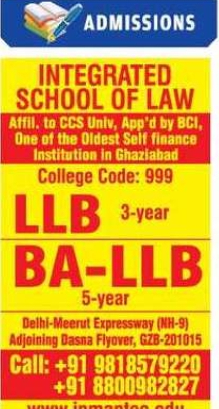 🎓 Admissions Open – Integrated School of Law, Ghaziabad