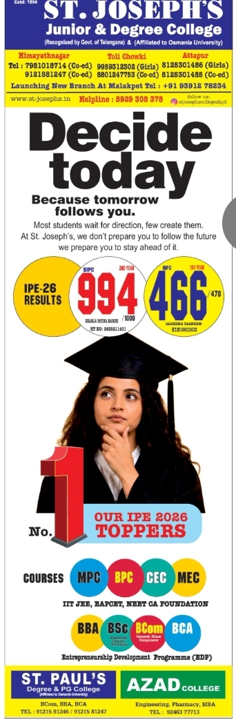 🎓 Admissions Open – St. Joseph's Junior & Degree College