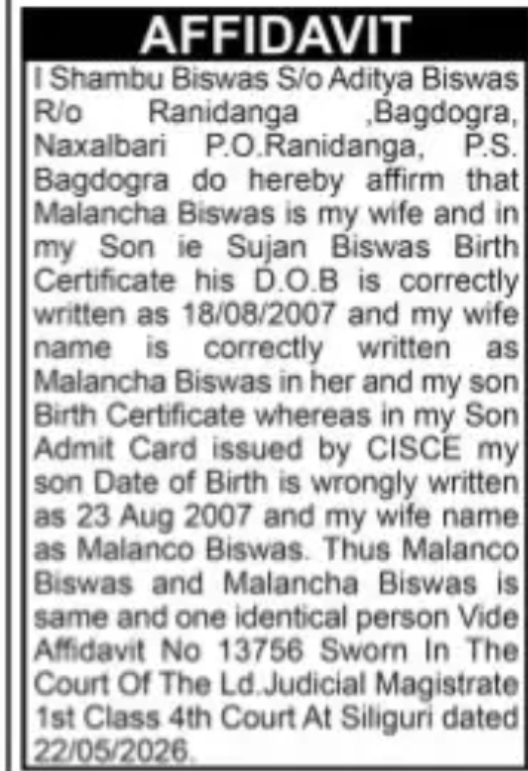 Affidavit – Shambu Biswas