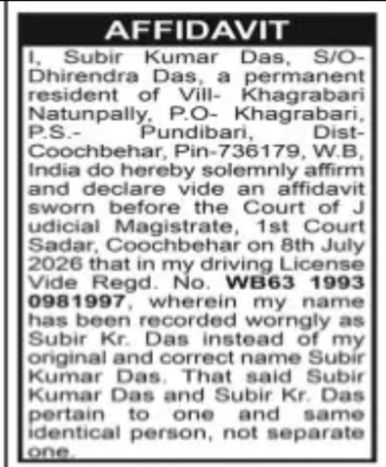 Affidavit – Subir Kumar Das