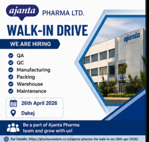 💼 Ajanta Pharma Ltd – Walk-In Drive