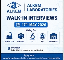 ALKEM Laboratories – Walk-In Interview (17th May 2026)