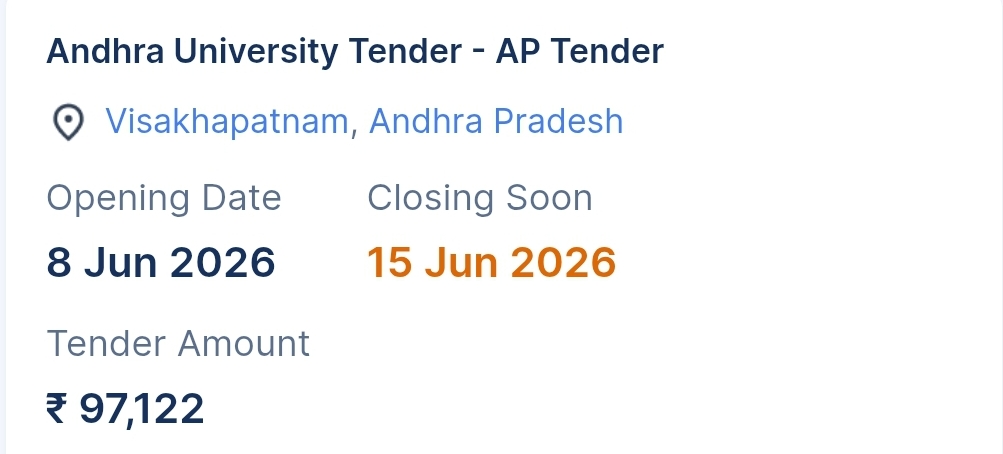 Andhra University Tender - AP Tender