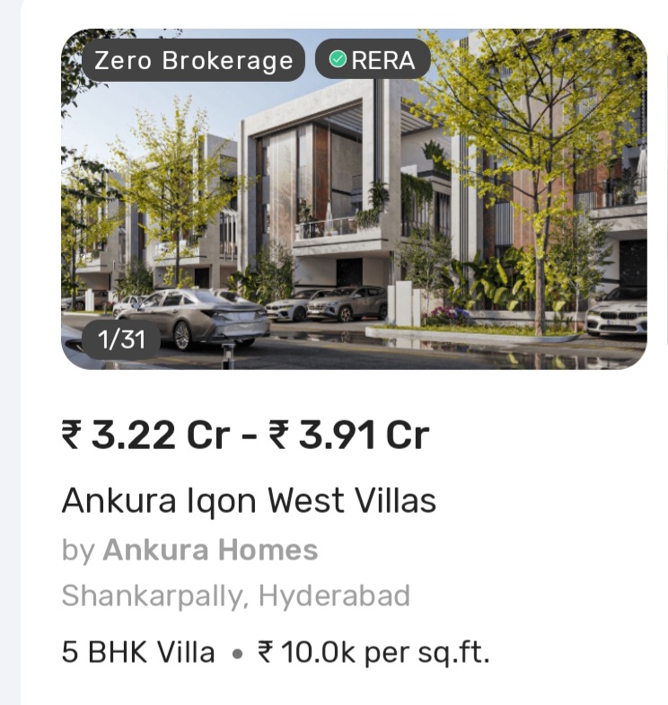 🏘🏘 Ankura Iqon West Villas – Shankarpally, Hyderabad
