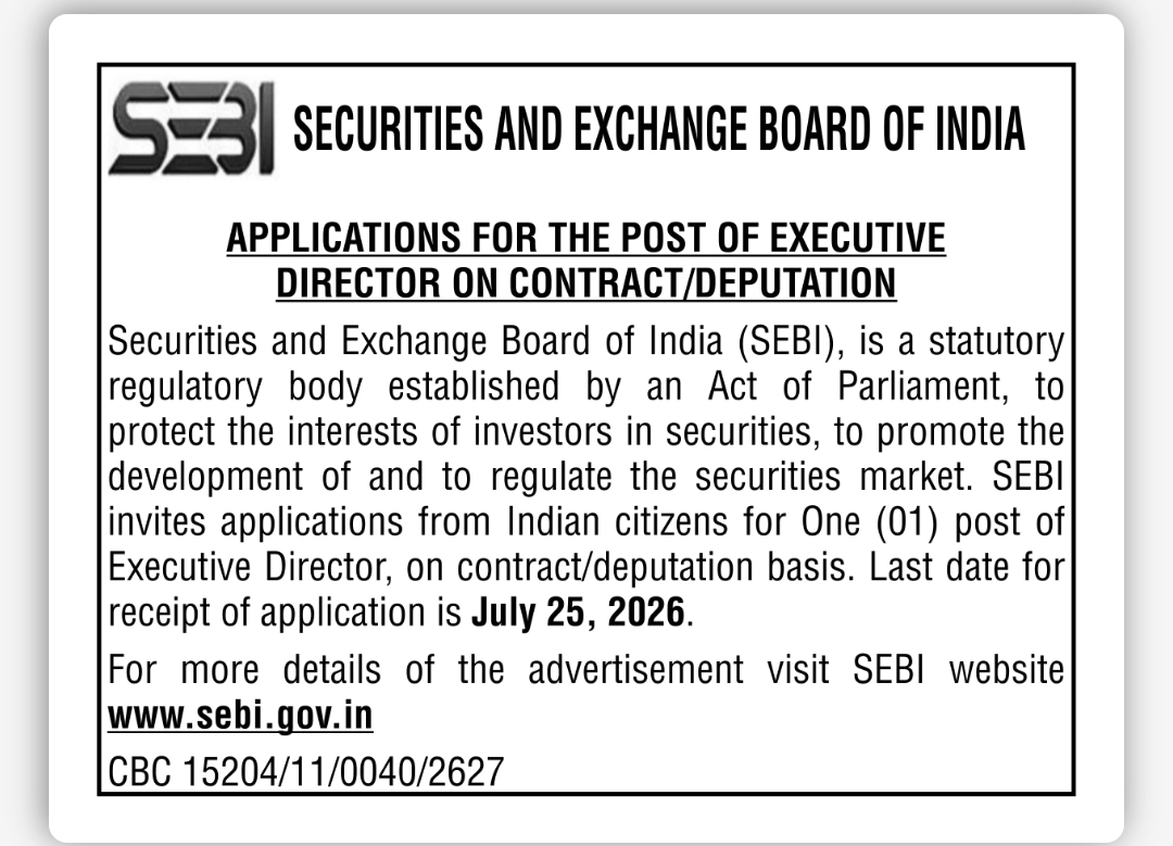 APPLICATION FOR THE POST OF EXECUTIVE DIRECTOR (ON CONTRACT/DEPUTATION BASIS)