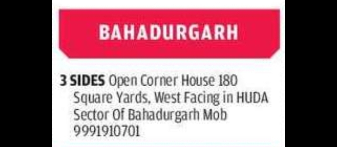 Bahadurgarh Corner House for Sale