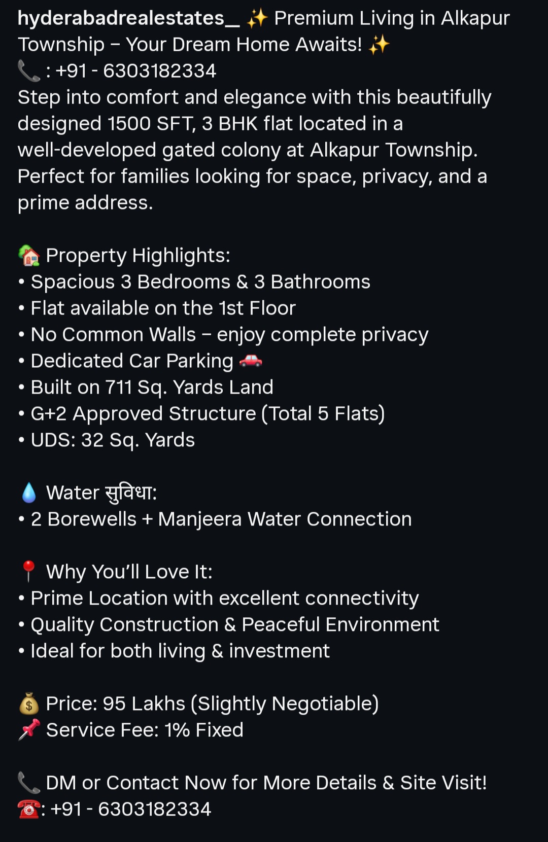 ✨ Beautifully Designed 3BHK Flat for Sale ✨