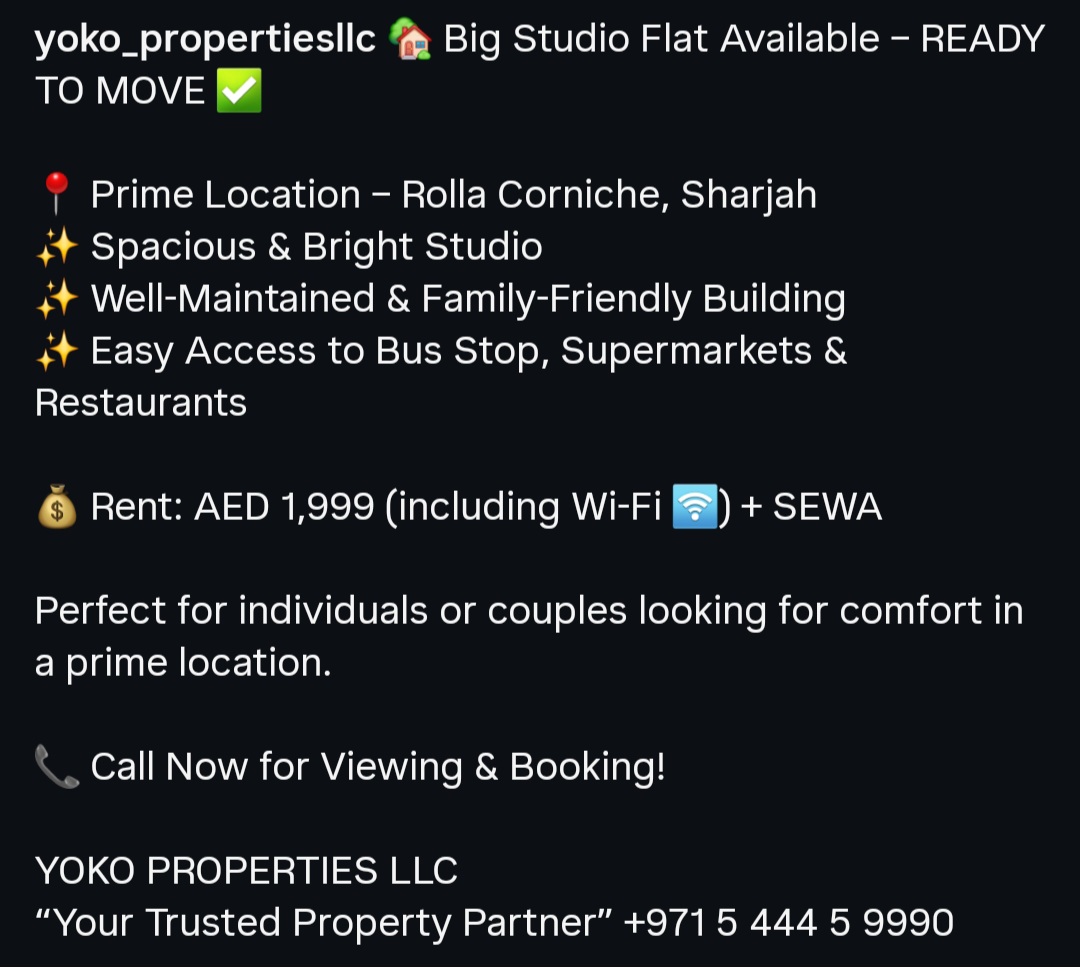 Big Studio Flat Available – Ready to Move! ✨
