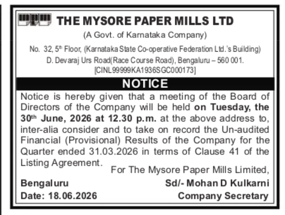 Board Meeting Notice