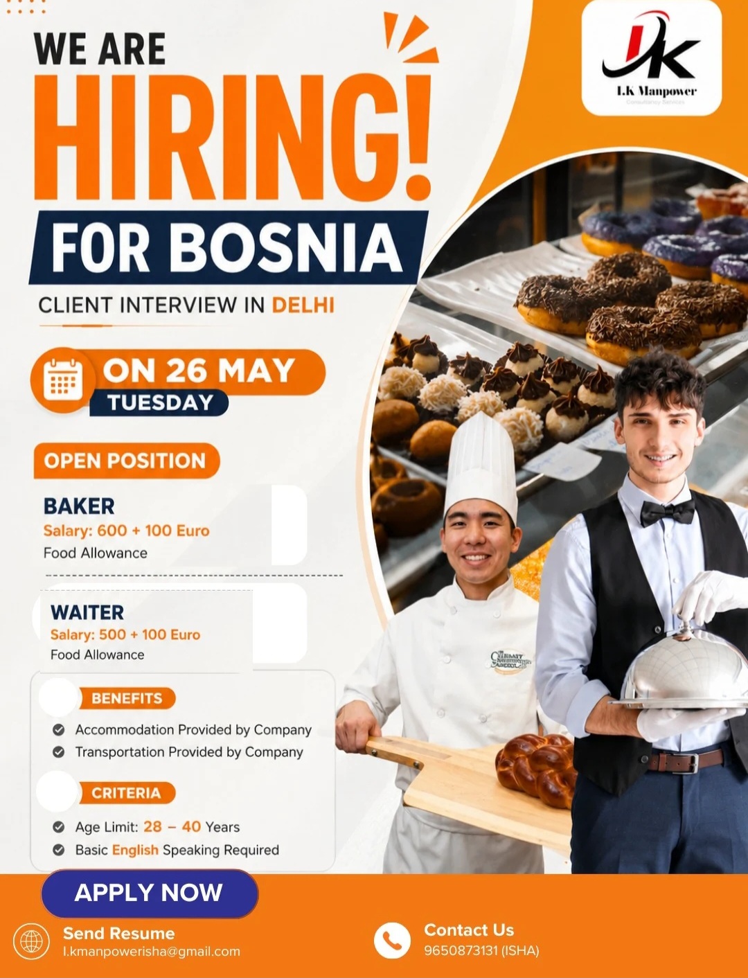 BOSNIA JOB OPENINGS – CLIENT INTERVIEW IN DELHI