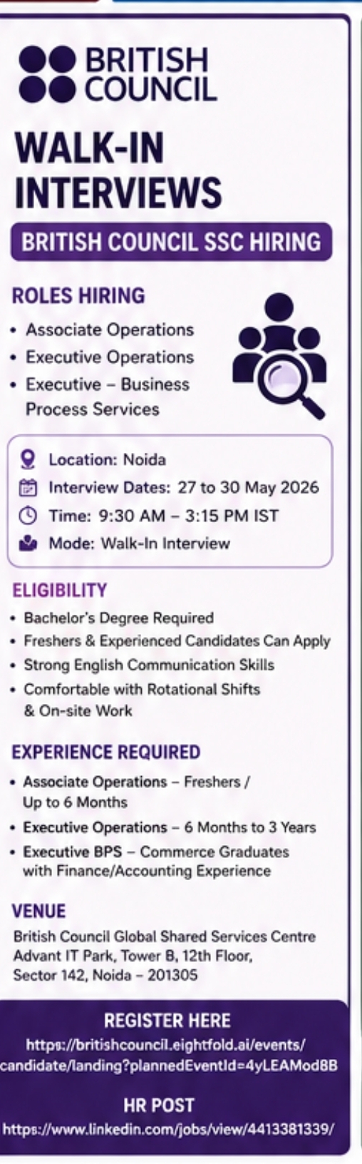British Council SSC – Walk-In Interview