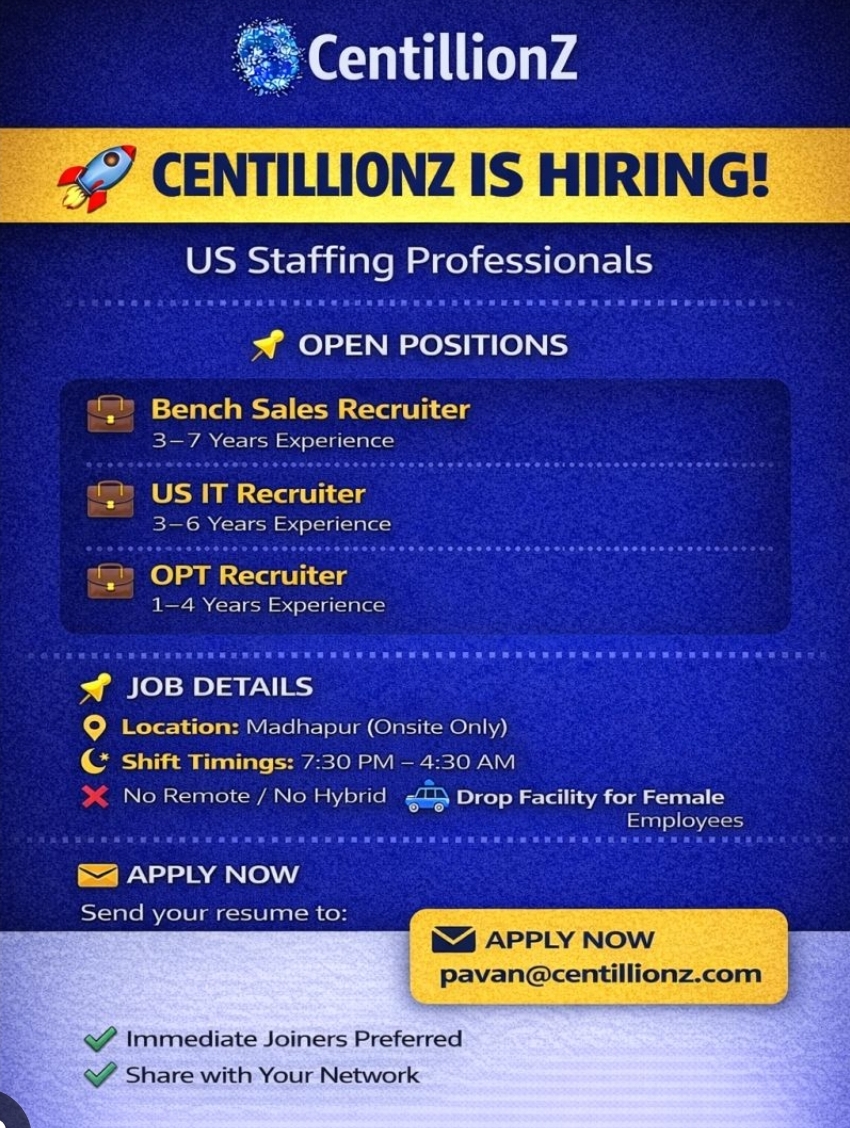 🚀 CENTILLIONZ IS HIRING!