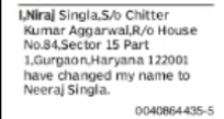 Change Notice – Neeraj Singla