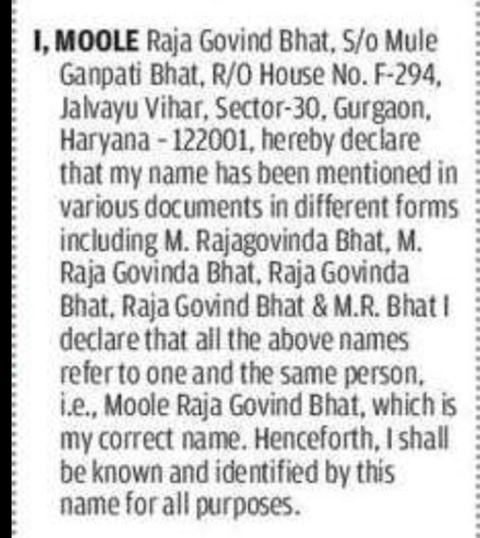 CHANGE OF NAME NOTICE