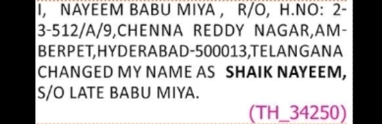 Change of Name Notice