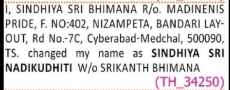 Change of Name Notice