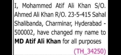 Change of Name Notice