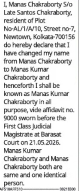 Change of Name Notice