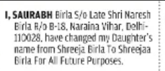 Change of Name Notice