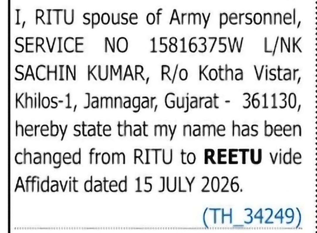 Change of Name: Ritu to Reetu