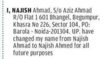 CHANGE OF NAME