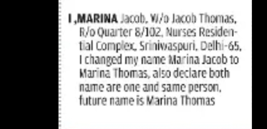 CHANGE OF NAME