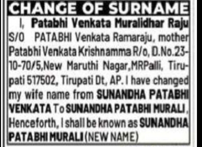 Change of Surname (Wife’s Name Update)