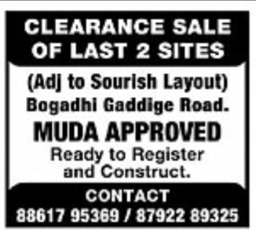 Clearance Sale – Last 2 MUDA Approved Sites Available